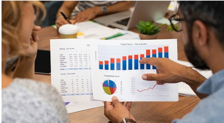 A financial advisor reviewing the asset allocation of a client's portfolio.